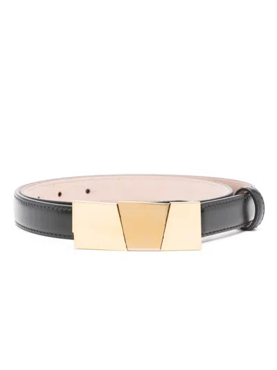 Khaite Axel Leather Belt In Black