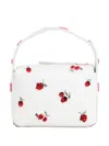 Khaite Small Elena Floral Top Handle Bag In White