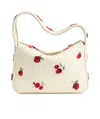 Khaite Small Elena Floral-embroidered Leather Shoulder Bag In Brown