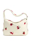 Khaite Small Elena Floral-embroidered Leather Shoulder Bag In Neutral