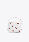 Khaite Small Elena Floral Top Handle Bag In White
