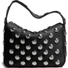 Khaite Elena Small Studded Leather Shoulder Bag In Black