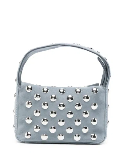 Khaite Elena Small Leather Hobo Bag In Gray