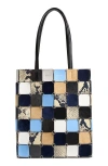 Khaite Emma Embellished Paneled Leather And Suede Shoulder Bag In Wheat Multi 989