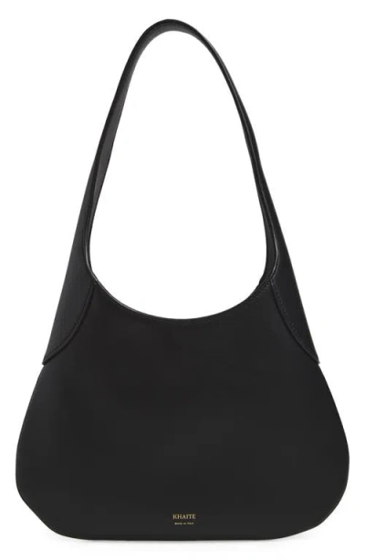 Khaite Small Joan Leather Hobo Bag In Black