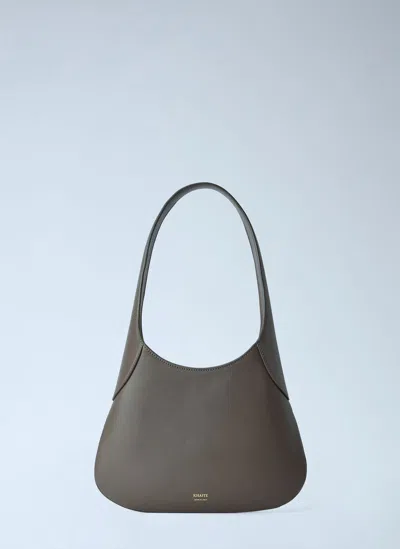 Khaite Small Joan Leather Hobo Bag In Gray