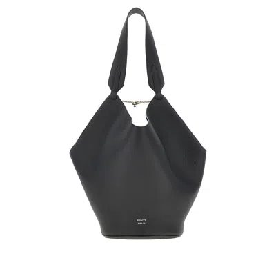 Khaite Small Leather 'lotus' Tote Bag In Black