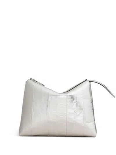 Khaite Small Lina Clutch Bag In Silver