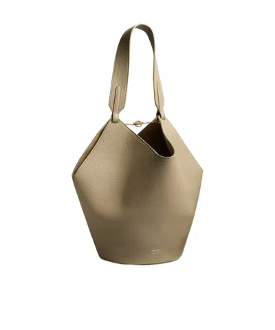 Khaite Womens Lotus Small Leather Tote Bag Sage