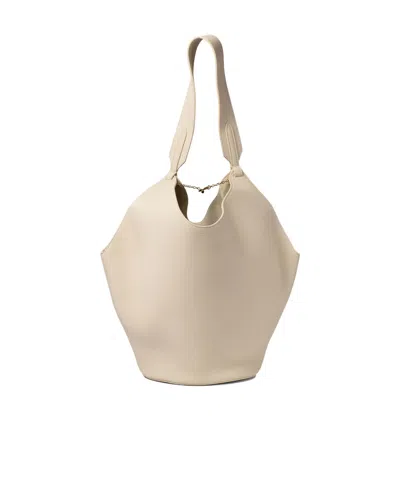 Khaite Lotus Small Shoulder Bag In White