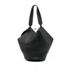 Khaite Lotus Small Textured-leather Tote In Black