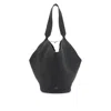 Khaite Lotus Small Textured-leather Tote In Black