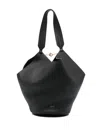 Khaite Small Lotus Leather Top Handle Bag In Black