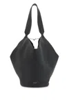 Khaite Small Lotus Leather Top Handle Bag In Black
