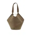 Khaite Small Lotus Tote In Mud Suede