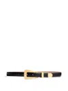 Khaite Lucca Small Leather Belt In Black