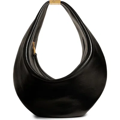 Khaite Olivia Small Leather Shoulder Bag In Black