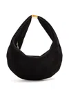 Khaite Olivia Mini Suede Top Handle Bag In Black