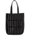 Khaite Small Zoe Panel Leather Tote In Schwarz