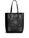 Khaite Small Zoe Woven-panel Tote Bag In Black