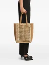 Khaite Small Zoe Woven-panel Tote Bag In Brown