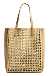 Khaite Small Zoe Woven Raffia & Suede Tote