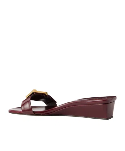 Khaite Smooth Leather Sandals In Red
