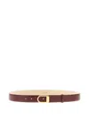 Khaite Smooth Saddle Leather Belt In Brown