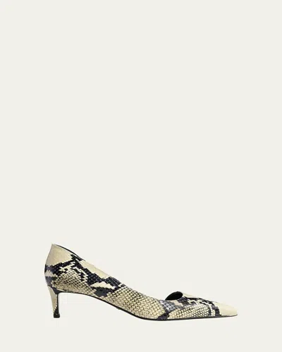 KHAITE SNAKE-EFFECT LEATHER D'ORSAY PUMPS