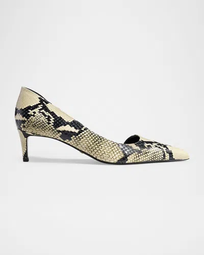Khaite Snake-effect Leather D'orsay Pumps In Black