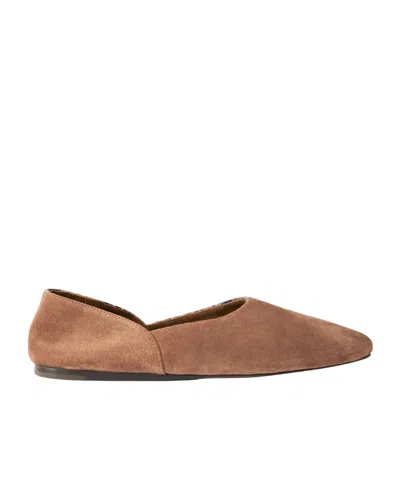 Khaite Jane Suede And Snake-effect Leather Moccasins In Brown