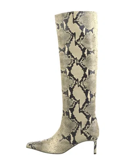 Pre-owned Khaite Snakeskin Animal Print Boots In Multi