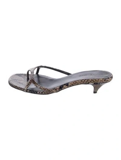 Pre-owned Khaite Snakeskin Animal Print Slides In Gray