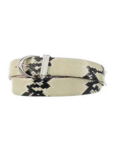 Pre-owned Khaite Snakeskin Belt In Green