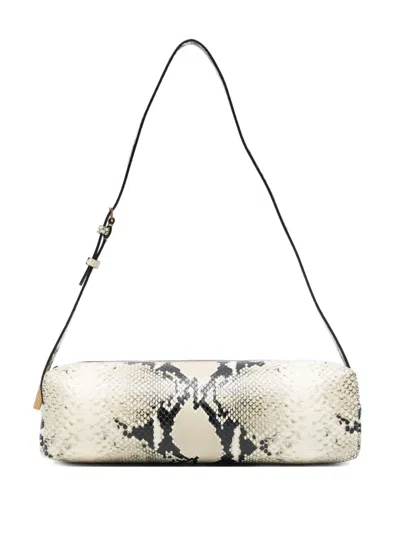 KHAITE SNAKESKIN CYLINDRICAL SHOULDER BAG