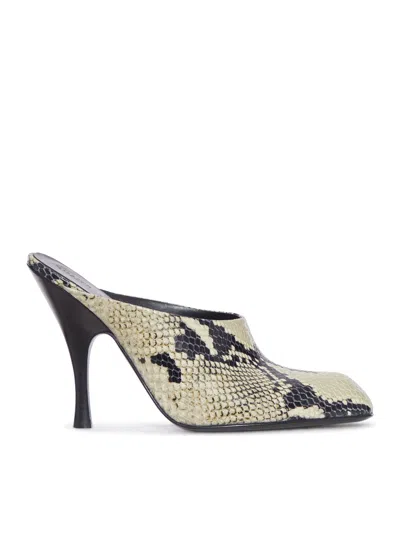KHAITE SNAKESKIN PRINT MULE