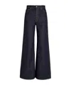 Khaite Solid Color Wide-leg Jeans In Blue