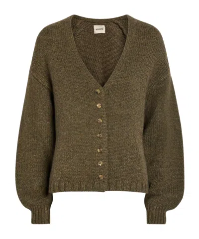 Khaite Solid Colour Cashmere Cardigan In Gray