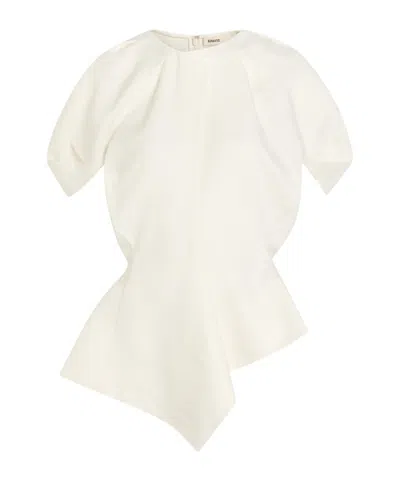 Khaite Solid Linen And Silk-blend Top In White
