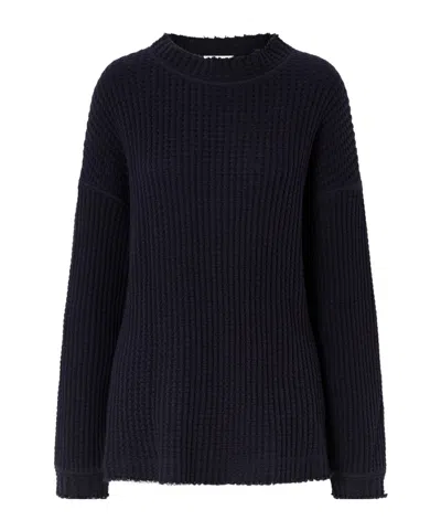 Khaite Solid-color Crewneck Sweater In Blue