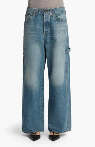 KHAITE KHAITE SOWEN DISTRESSED WIDE LEG CARPENTER JEANS