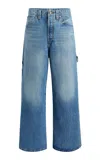 Khaite Sowen Rigid Mid-rise Wide-leg Jeans In Heath