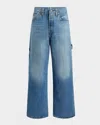 Khaite Sowen Rigid Mid-rise Wide-leg Jeans In Heath