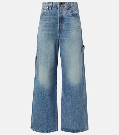 Khaite Dane High-rise Wide-leg Jeans In Blue