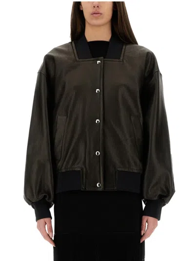 KHAITE KHAITE "SPENCE" BLACK LAMB LEATHER JACKET