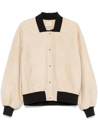 Khaite Spence Bomber Jacket In Neutrals