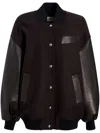 Khaite Spencer Wool-blend Felt And Leather Bomber Jacket In Brown