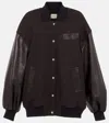 Khaite Spencer Wool-blend Felt And Leather Bomber Jacket In Brown