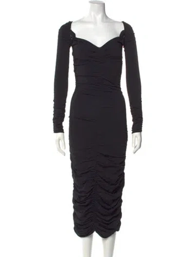 Pre-owned Khaite Square Neckline Knee-length Dress In Black