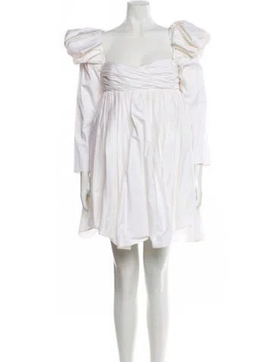 Pre-owned Khaite Square Neckline Knee-length Dress In Neutrals/white